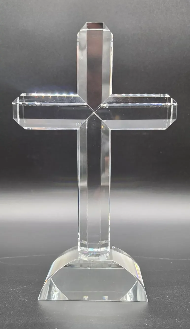 Vintage Cut Lead Crystal Cross 8.5